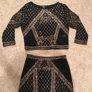 Jump Black and Gold Skirt Set